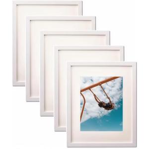 20x24 White Poster Frame with Mat for 16x20  Large Wall Picture Frame, Horizontal & Vertical Display, Pack of 5