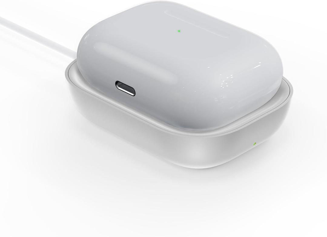 for Airpod Charger, Designed Wireless Charger for Airpods 4(ANC)/3rd/2nd Gen, for New AirPod Pro 3 (2025)/ 2nd Gen, Wireless Earbuds, Slim & Compact for Travel Home Office, White-2