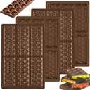 4-Piece Silicone Chocolate Molds - Thick, Non-Stick, Small, Diamond Shape - Brown, Perfect for Stuffed Pistachio Chocolate Bars & DIY Gifts
