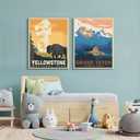 4 Pack Paint by Numbers for Adults with Framed Canvas - with Wooden Easel, National Park Paint by Number on Canvas, DIY Landscape Acrylic Oil Painting Kits with Brushes for Home Wall Decor 8x12 inch