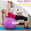 Fitvids Anti-Burst and Slip Resistant Exercise Yoga Ball with Quick Pump 48-55cm, M , Purple