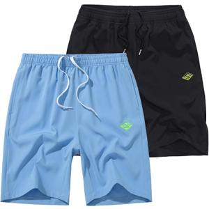 Vcansion 2 Pack Men's Outdoor Lightweight Hiking Shorts Quick Dry Sports Casual Running Shorts with Pockets (XXXL)