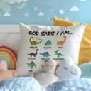 Dinosaur Christian Pillow Covers 18x18 Inches, God Says You Are Bible Verse Decorative Pillowcase Cases, Religious Gifts for Kid Throw Pillow Covers for Boys Room Playroom Nursery Church Decor