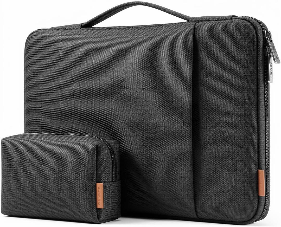 DOMISO 17.3 inch Laptop Sleeve Case Water Resistant Shockproof Protective Computer Bag for 17.3" Notebook/HP Pavilion Envy 17/Dell/IdeaPad/LG Gram/MSI with Accesory Bag,Black