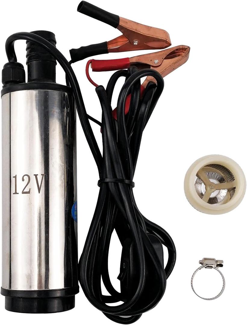 DC 12V 80W Water Pump Submersible Electric Diesel Pump,8A Water Oil Diesel Fuel Transfer Fluid Pump