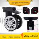 1 Pair Luggage Suitcase Wheels, Trunk Wheels, Luggage Wheel Spare Part Universal Wheel Replacement Luggage Suitcase Wheels for Luggage Suitcase Trolley, Mute Double Row Wheels
