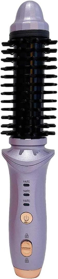 Cordless Curling Iron for Travel USB Curling Brush Rechargeable Heated Thermal Round Brush Mini Dual Purpose Ceramic Hair Straightener Wand Curler Electric Hot Tools for Short Long Hairs (Purple)