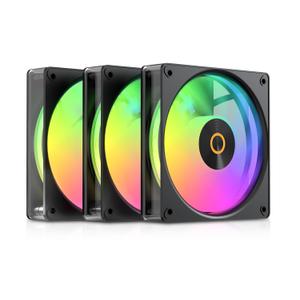 Ocypus Gamma F12 Elite 120mm PC Fans, Up to 1800RPM 4pin PWM, Low Noise Computer Case Cooling Fan with Transparent Frame Design, 5V 3pin ARGB, 9-Blade Reverse (BK, 3PCS)