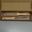 MAXMAN Stainless Steel Wire Scratch Brush, 12 Inch Wooden Handle Wire Brush with Metal Scraper, Heavy Duty Wire Brushes for Cleaning Rust, Paint Scrubbing, Dust and Other Hard Surfaces 2 Pieces