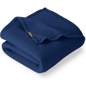 Bare Home Polar Fleece Blanket - Throw - Dark Blue - Warm & Cozy - Premium Fleece for Bed, Sofa, Camping, Travel and Cold Nights - Lightweight Blanket (Throw, Dark Blue)
