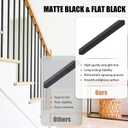 50 Pack 44'' Wrought Iron Baluster, Hollow Straight Bar Metal Baluster for Decks, Iron Balusters for Staircase Interior Decorative Stair Deck Railing 1/2-inch Satin Black Deck Spindles