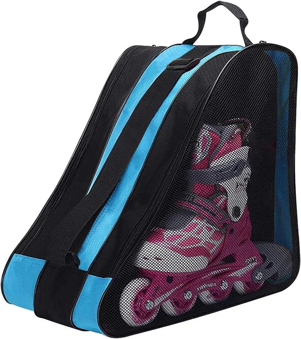 Skate Bags, Great for Roller Skates, Ice Skates, Quad Skates, Inline Skates, Rollerblade, Figure Skates, Ice Hockey Skate - Skate Accessories for Kids and Adults (Blue)