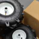 11x4.00-4" Tiller Tire and Wheel, 3/4" Axle Size, 3-1/8" Centered Hub, Compatible with Craftsman & Troy-Bilt Tiller Replacement, 2 Pack-11x4.00-4