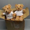 40 Pcs Make Your Own Stuffed Animal Bear Kit DIY 2026 Graduation Plush Gift 10 Pcs 9.84 Inches Rose Velvet Bear 10 White T Shirt 10 Set 12 Color Pen and Card for Graduates Party DIY Craft Gift(Brown)