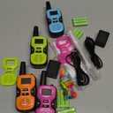 Walkie Talkies for Kids - Rechargeable 4 Pack: Walky Talky for Kids with Charger Battery - Walkie-Talkies Long Range Outdoor, Hiking, Camping Toys for 3-12 Year Old Girls Boys (Green Orange Blue Red)