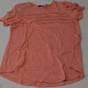 OFEEFAN Womens T Shirts Short Sleeve Tops Dressy Casual Blouses Spring Summer Outfits Flowy Pleated Front Scooped Neck (Small, 2-Coral)