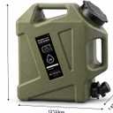 5 Gallon Water Jug with Spigot, Camping Water Jug, Water Storage Containers, BPA Free Water Container, Multifunction Water Tank for Camping,Hiking,Emergency Storage (Green, 5 Gallons)