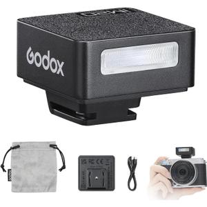 Godox iM20 Camera Flash, 470 mAh Battery, 5 Power Levels, 3s Recycle Times, 440 Full Power Flashes, Mini Flash Compatible with Fuji/Canon/Sony/Nikon//Panasonic/Olympus