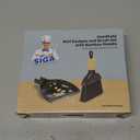 MR.SIGA Mini Dustpan and Brush Set, Portable Cleaning Brush and Dustpan Combo with Bamboo Handle, Black, 1 Set