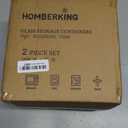 HOMBERKING 4 Pieces 63oz/8cup Large Glass Food Storage Containers with Lids, Meal Prep Containers, Airtight Bento Boxes with Leak Proof Locking (2 Containers 2 Lids), Microwave,Oven,Fridge Safe-White