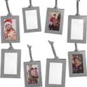 Klikel Picture Frames Ornament - Silver Small Hanging Picture Frames - Photo Ornaments For Tree - Set of 8 (Vertical)
