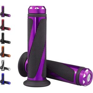 Universal Motorcycle Handlebar Grips Fits for Motorcycles with 7/8" Left Grip and 1" Right (Purple)
