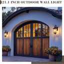 Emliviar Dusk to Dawn Outdoor Porch Light, 21.1" Exterior Wall Mount Lamp for Doorway, Patio Wall Lantern with Water Ripple Glass, Oil Rubbed Bronze Finish, XE292B-M-PC ORB SW, Medium - 1 Pack - Dusk to Dawn