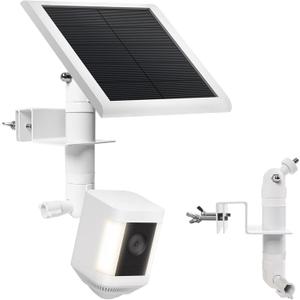2-in-1 No-Drill Gutter Mount Bracket for Ring Cameras & Solar Panels | 360 Adjustable Outdoor Security Camera Mount, Weatherproof Universal Compatibility