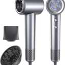 Hair Dryer, 110000 RPM Professional Ionic Blow Dryer with Brushless Motor for Fast Drying, Thermo-Control Quiet Compact Hair Blow Dryer with Magnetic Diffuser for Curly Hair for Home Travel Salon