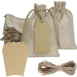 Yymobt 25PCS Burlap Bags with Drawstring, Reusable Burlap Favor Bag 5 x 7 Small Party Sacks for DIY Craft, Party, Christmas, Wedding, Festival Presents Bulk Bags (Linen)