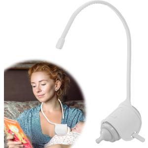 Adjustable Baby Bottle Support for Parents  Comfort Feeding Aid, Non-Slip Silicone Holder, Fits Standard & Wide-Neck Bottles(White)