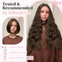 KooKaStyle Clip in Synthetic Hair Extensions Long Wavy 4PCS Thick Hairpieces Chestnut Brown Fiber Double Weft Natural Hair Extensions 20 Inch for Women