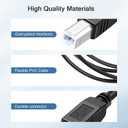 10 Pack USB Printer Cable, 6FT USB A to B, High-Speed Printer Cord Compatible with Hp, Canon, Brother, Samsung, Dell, Epson, Lexmark, Xerox, Piano, Dac, and More (Black)