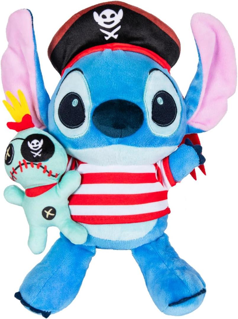Kids Preferred Disney Baby Pirate Stitch Holding Little Scrump, Plush Stuffed Animal Toy, Embroidered Details, for Baby and Toddler Boys & Girls