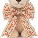 YKW 2 Rolls Dog Bone & Paw Print Burlap Ribbon - 2.5" x 5 Yards Each, Cute Woof and Love Design with Wired Edge, Perfect for Pet-Themed Crafts, Party Decor, Gift Wrapping, Weddings