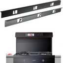 Stove Gap Covers, Stove Gap Filler, Range Trim Kit,Stove Guard for Kitchen Oven Gap Between Stovetop and Counter, Heat Resistant and Easy to Clean (Aluminum Black 23.4 in 1 Pair)