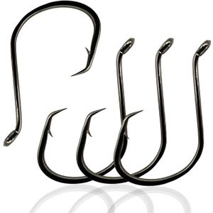 Fishing Hooks, Circle Hooks, Offset Circle Hooks, High Carbon Steel for Saltwater Fishing 50/25 Pack