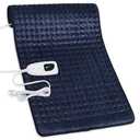 Electric Heating Pads,Heating Pad for Back,Shoulder,Hot Pad for Neck and Arms,Abdomen,Moist Heated Pad for Legs and Knee,Auto Shut Off(Navy Blue, 33''×17'')