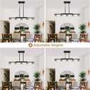 36.2inch 5-Light Kitchen Island Lighting,Dining Room Lights Modern Farmhouse Chandelier with Clear Glass Shade,Modern Rustic Black and Gold Metal Chandelier, Kitchen Pendant Light Fixtures