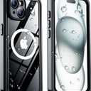 Temdan Magnetic for iPhone 15 Case Waterproof, [Built-in Screen Protector][IP68 Underwater][15FT Military Dropproof][Dustproof][Real 360] Full Body Shockproof Protective Phone Case 6.1'' - Black/Clear