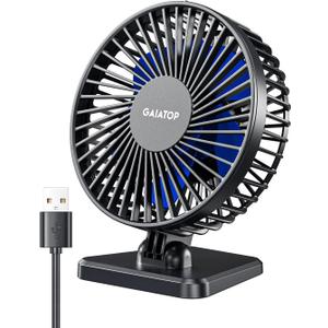 Gaiatop USB Desk Fan, Small But Powerful, Personal Portable Quiet 3 Speeds, Adjustable Mini Table Desktop fan for Cooling Home Office Car Summer Travel Gifts Blue
