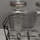 1 Gallon Glass Drink Dispensers For Parties 2 Pack, Beverage Dispenser,Glass Drink Dispenser With Stand And Stainless Steel Spigot 100% Leakproof, Lemonade Dispenser With Ice Cylinder, Laundry Detergent