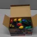 HGJ C7 60 LED Battery Operated Christmas Lights,Battery Powered Multicolor Waterproof Bulbs,21.3 FT 8 Modes with Auto On/Off Time for Xmas Tree Garden Patio Indoor Outdoor Christmas Decorations