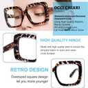 OCCI CHIARI Large Oversized Reading Glasses Women Square Vintage readers (Z Bifocal-demi)