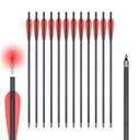 TOPARCHERY Crossbow Bolts 20 Inch（12pcs） with Lighted Nocks(6pcs), Carbon Crossbow Arrows for Practice Outdoor Hunting