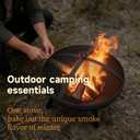 23inch Portable Fire Pit with Fire Poker and Spark Screen, 2 in 1 Small Round Outdoor Fireplace for Outside Heating, Bonfire Party, Camping, Backyard, Patio, Garden, RV Trip