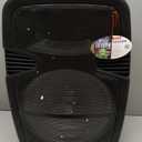 QFX 15" Portable Rechargable Bluetooth PA Karaoke Loud Party Speaker up to 5 Hour Playtime | Bluetooth 5.3, TWS, USB Port, TF, AUX, FM Radio, 360 Degree Translucent Motion Party Lights | TMS-1553