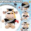 Hollowfly 2026 Graduation Cow Plush Toy Adorable Cow Stuffed Animal Graduation Gift Party Decoration for Man Women Girls Boys Kindergarten High School College Congratulatory Party Gifts
