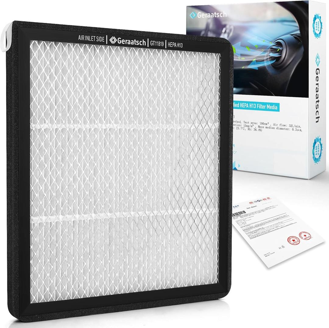 HEPA Cabin Air Filter with Activated Carbon Bean, Certified 99.95% Filtration, CF11819 for Hyundai Santa Fe/Sonata/Azera, Kia Cadenza/Optima/Sedona, GMC Terrain, Chevy Equinox