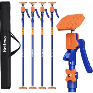 4PK Adjustable Telescopic Support Pole, 54-115 inch Cabinet Jack, Heavy Duty 3rd Hand Support System, 154lbs Load-Bearing for Drywall Lift, Dust Barrier, Cargo Bar